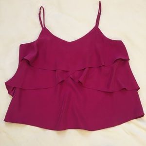 Amour Vert Raspberry Silk Top w/ adjustable straps